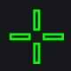 Bright neon green custom crosshair