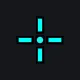 Cyan crosshair