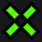 Green crosshair t-shape 45°