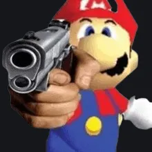 Mario With A Gun Crosshair