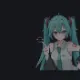 Miku pointing at crosshair