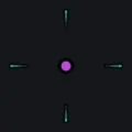 Purple dot - light blue offset cross green custom crosshair