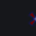 red blue crosshair with a white dot