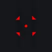 Red dot sight with triangles red custom crosshair