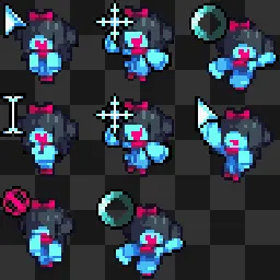 Aqua Deltarune animated mouse cursor