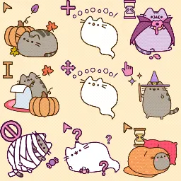 Autumn Pusheen animated mouse cursor