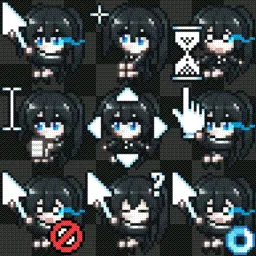 black rock shooter (@nokia_yan) animated mouse cursor