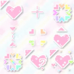 Cute pastel rainbow heart animated mouse cursor