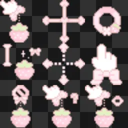 Cute Pink Strawberry animated mouse cursor