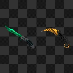 emerald butterfly and tiger karambit mouse cursor