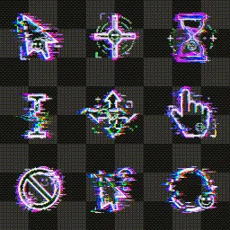 Glitch vhs animated mouse cursor