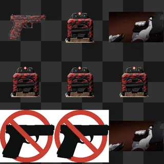 Glock red and black skin animated mouse cursor