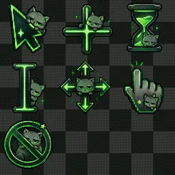 Green lunar cat mouse cursor