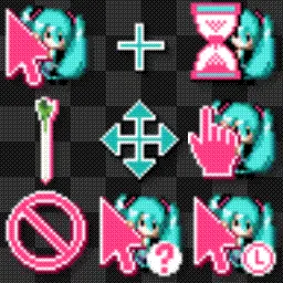 Hatsune Miku 32x Set mouse cursor