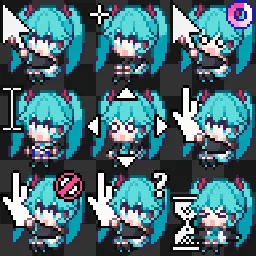 Hatsune Miku good animated mouse cursor