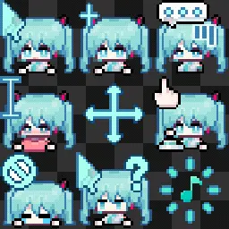 Hatsune Miku PJSK Variants animated mouse cursor