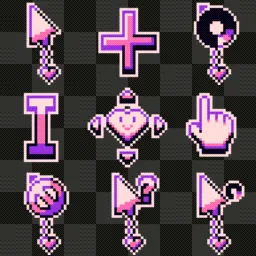 Heart pendant animated mouse cursor