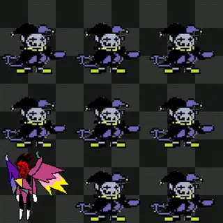 jevil with spamton angy animated mouse cursor