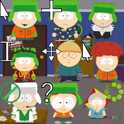 kyle broflovski south park animated mouse cursor