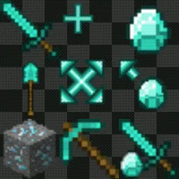Minecraft Diamond Tools animated mouse cursor