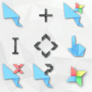 Origami - Custom Colors animated mouse cursor