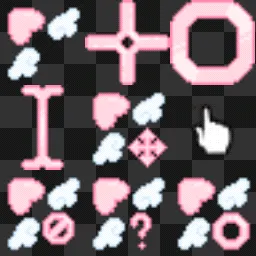 Pink Angel Heart animated mouse cursor