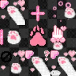 Pink Kawaii Cat Paw animated mouse cursor