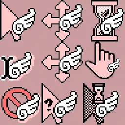 Pink Wings animated mouse cursor