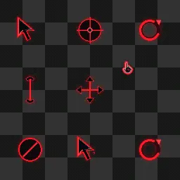 Pixel RED Gaming mouse cursor