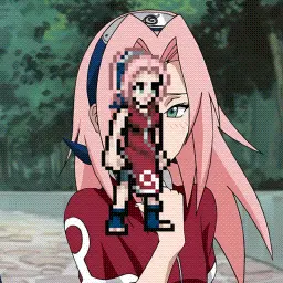 Pixel Sakura Haruno mouse cursor