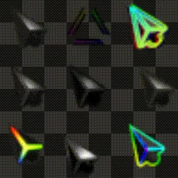 Prismatic animated mouse cursor