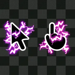 purple lighting animated mouse cursor
