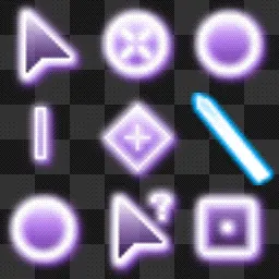 Purple neon light animated mouse cursor