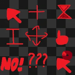 red mouse cursor