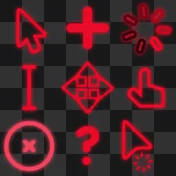 Red Neon animated mouse cursor