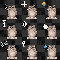 Scuba cat animated mouse cursor